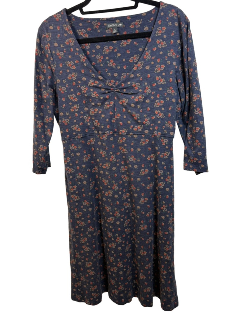 Toad&Co Navy Floral Knit Dress